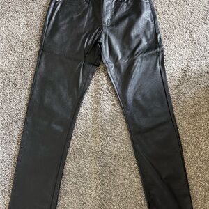 Men's Black faux leather jeans